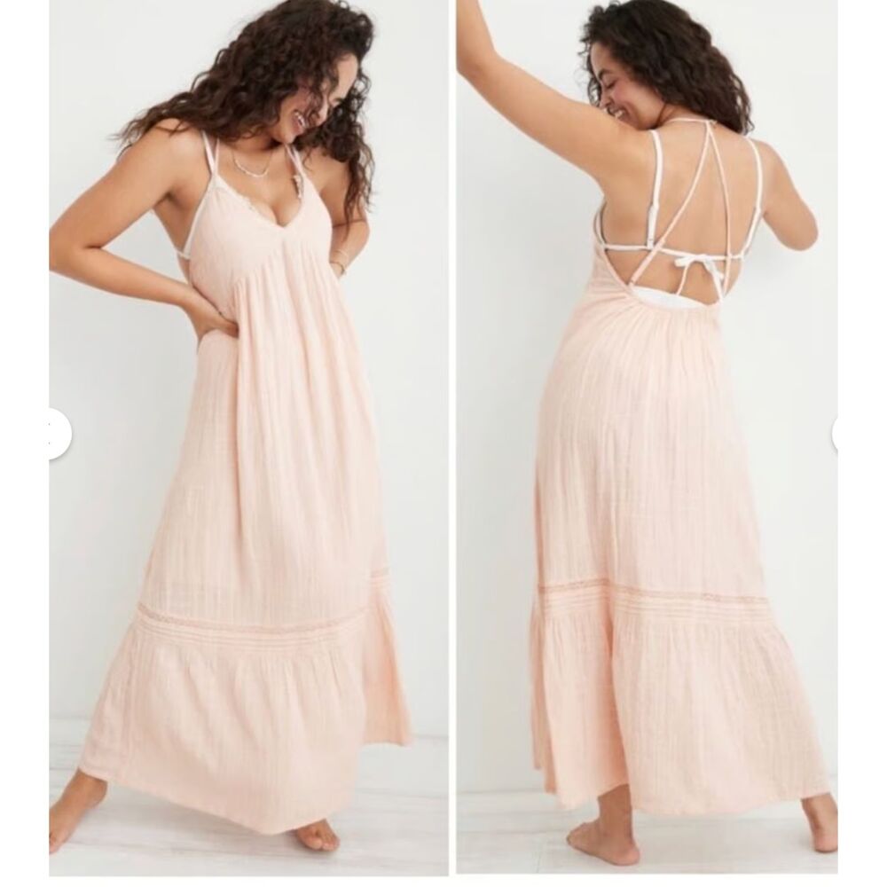Aerie Women's Blush Pink Maxi Dress